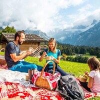 Picnic in famiblia sulle dolomiti in Primiero