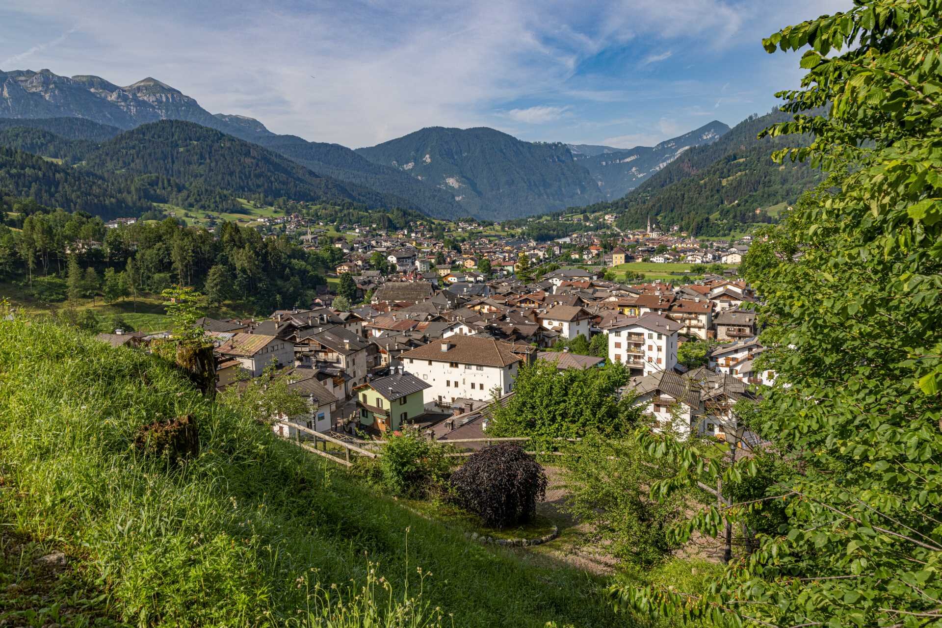 Paese di Tonadico visto da lontano