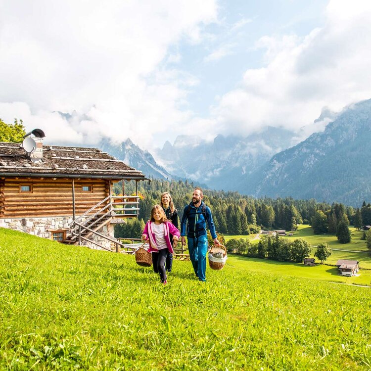 Una famiglia in gita in val canali