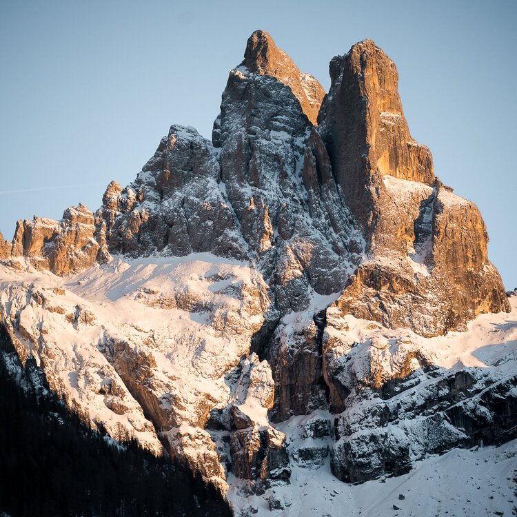 Paesaggio invernale delle Pale di San Martino