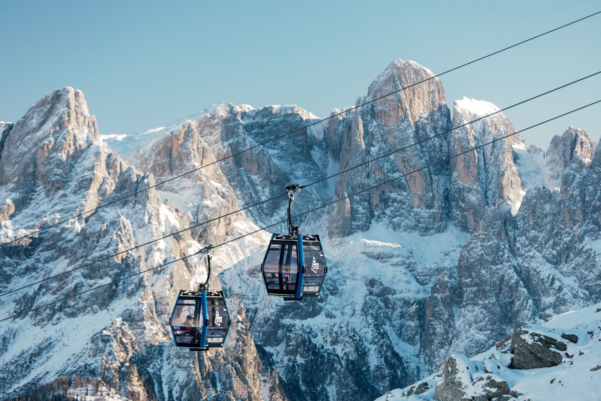 Impianti sci nella Ski Area San Martino di Castrozza e Passo Rolle