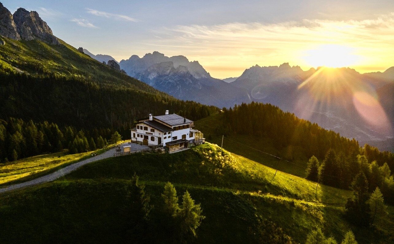 Tramonto sulle Dolomiti Agordine dal Rifugio Scarpa
